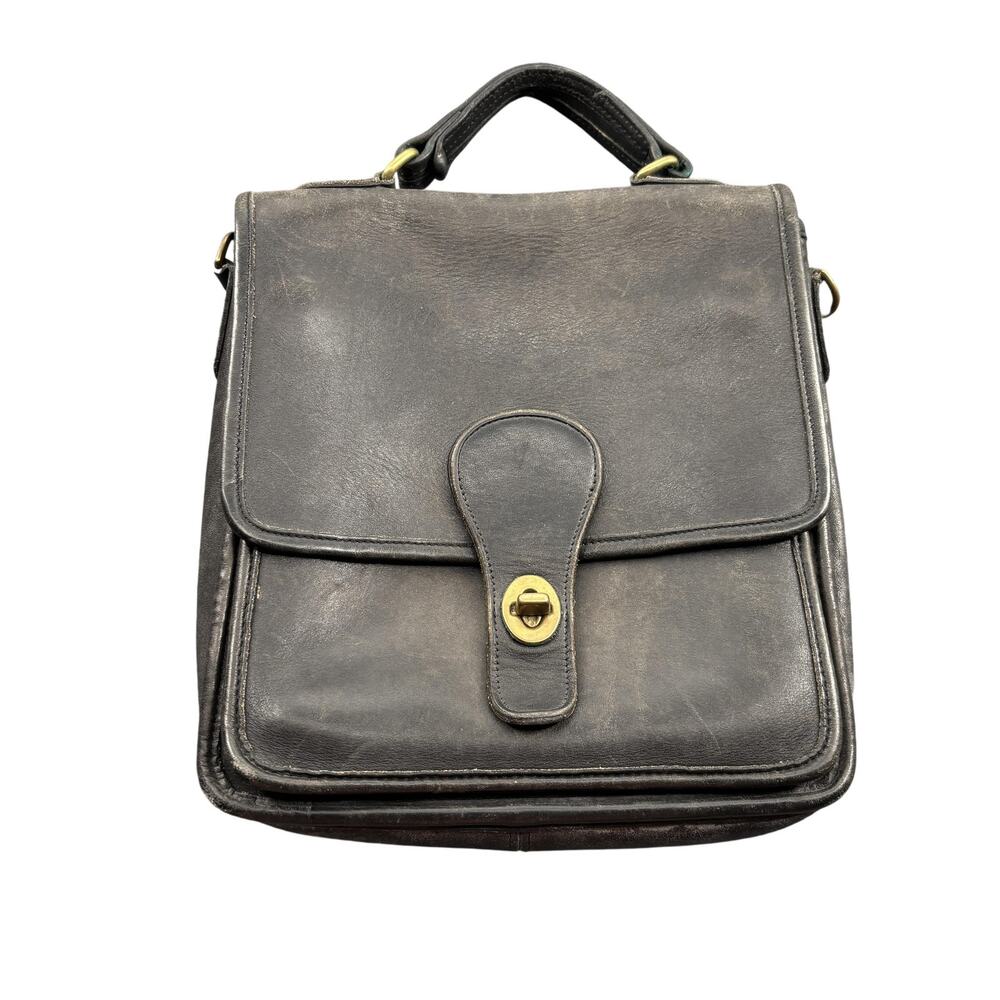 Vintage 90s Coach 5130 Station Black Leather Top Handle Bag NO STRAP